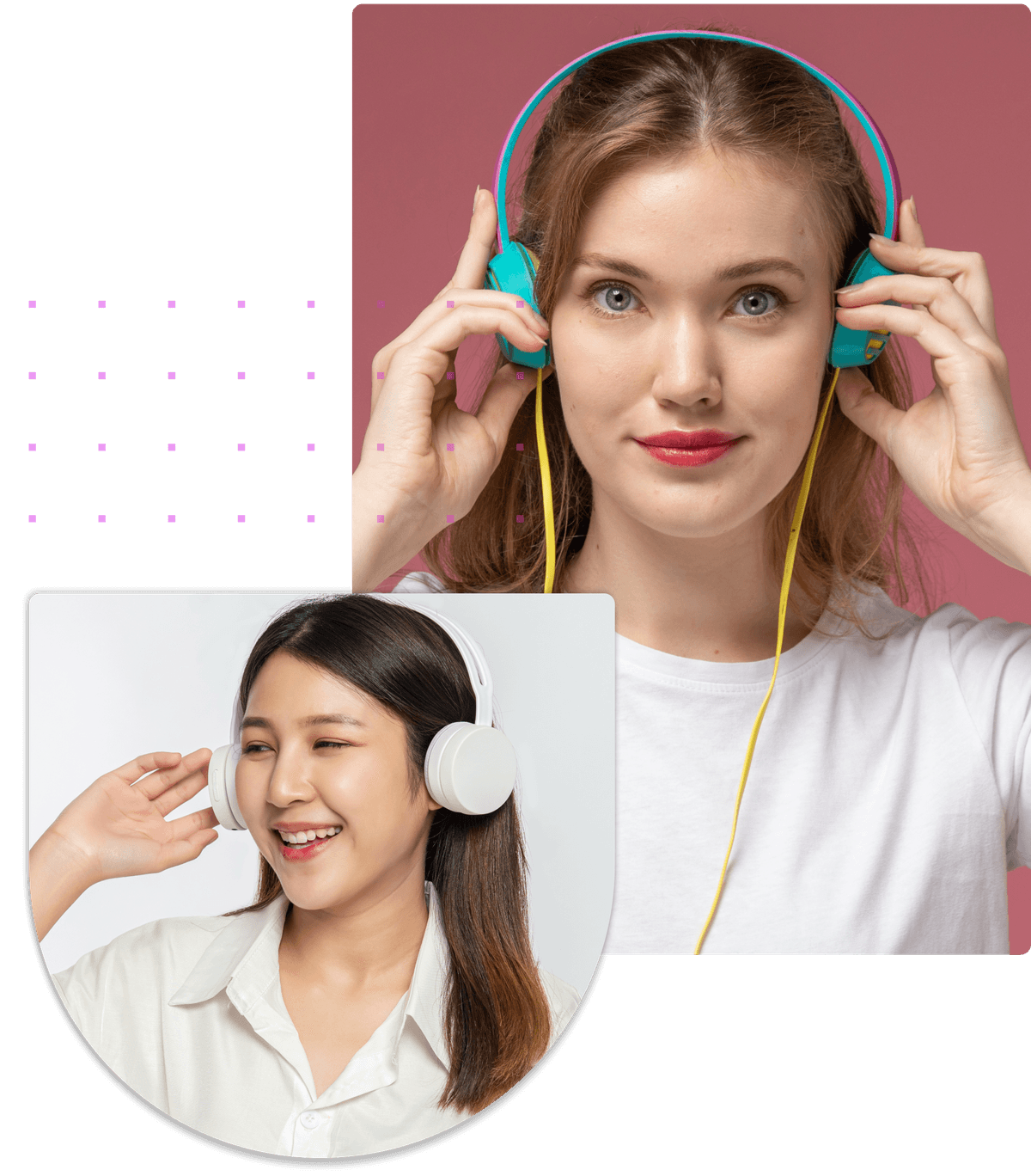 Person with headphones and energy waves